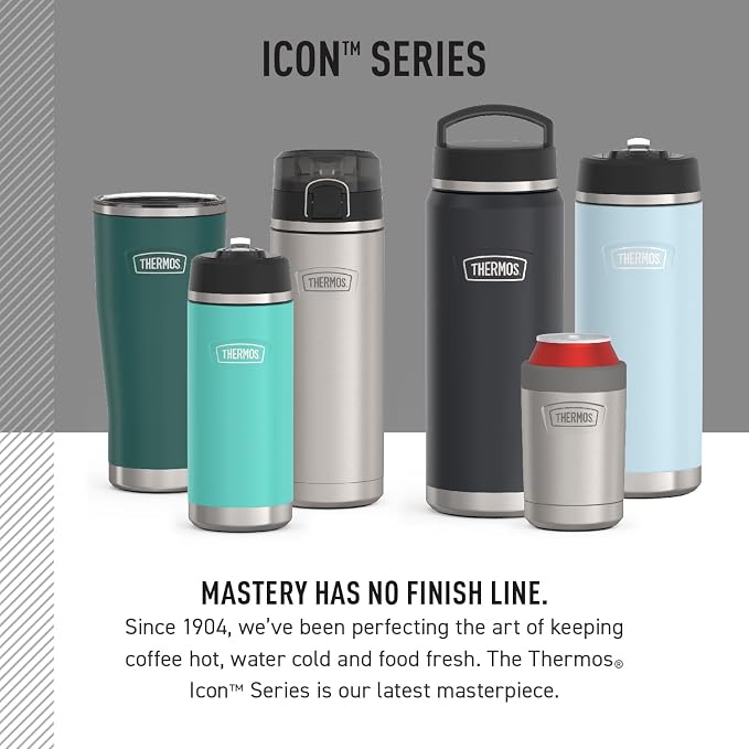 THERMOS ICON SERIES, Stainless Steel Tumbler, Matte Stainless_Steel, 16 oz (Pack of 4)