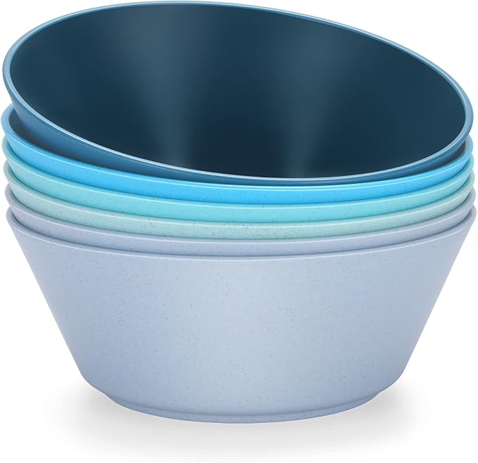 50 Oz Large Cereal Bowls, Unbreakable Wheat Straw Fiber Salad Bowl Sturdy and Stackable Salad Serving Bowls Set, BPA-Free Microwave/Dishwasher Safe, Lightweight for Oatmeal, Snacks , Oatmeal, Snacks