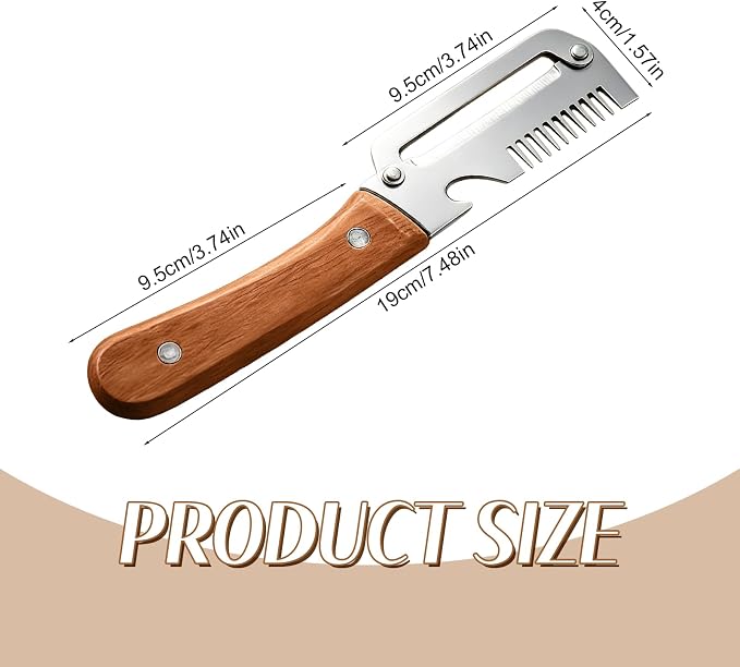 2026 Upgrade Vegetable Peeler With Wooden Handle, Stainless Steel Wide Blade Potato and Carrot Peeler, 3-in-1 Veggie Peeler With Scallion Shredder and Bottle Opener for Kitchen, Camping and Travel