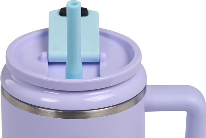 Igloo, 32 oz Tumbler with Handle, Reusable Travel Mug, Stainless Steel Insulated Hydration Cup for Hot & Cold Beverages, Cupholder Friendly, Lilac