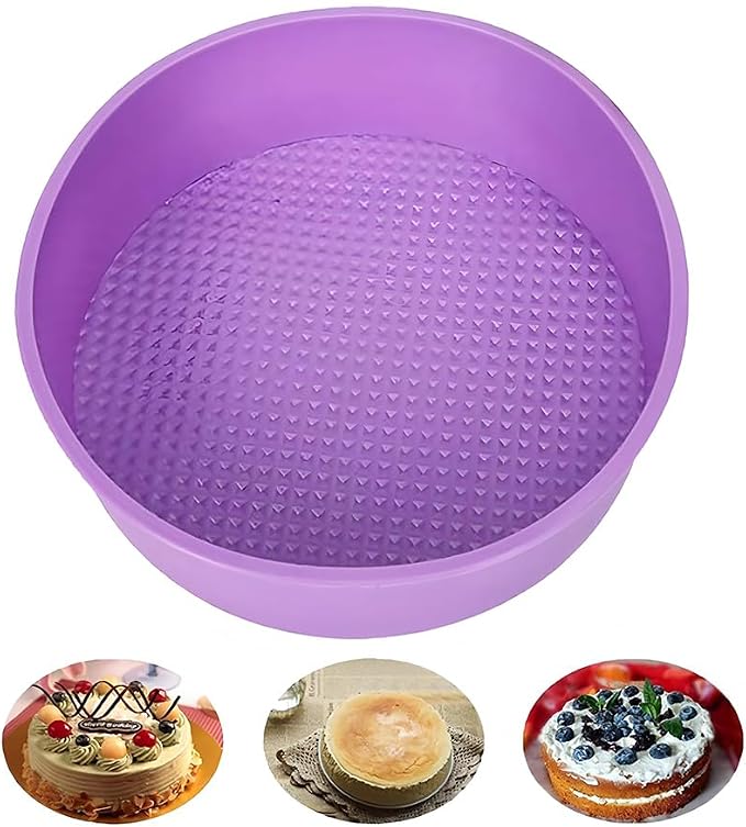 9-Inch Baking Silicone Round Cake Pan Mold | Springform Cheesecake Pan Protector for 8"/8.5" Pans | Non-Stick European-Grade Silicone | 2.36-Inch Deep