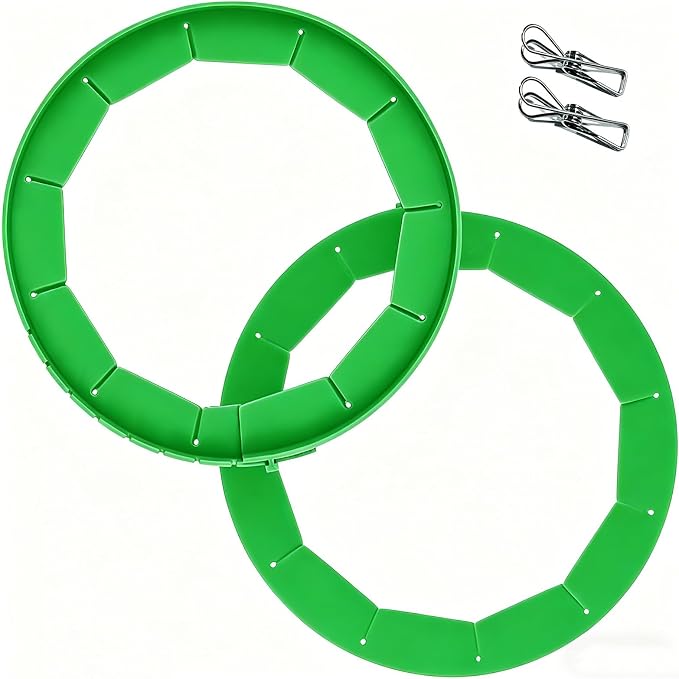 Easily Adjustable Silicone Pie Crust Protector, Fits8-11.5" Pie Crust | Food-Grade Silicone , Prevents Crust Edges from Burning,2 Anti-Slip Clips,BPA-Free, Oven/Microwave/Dishwasher Safe,green,2pcs