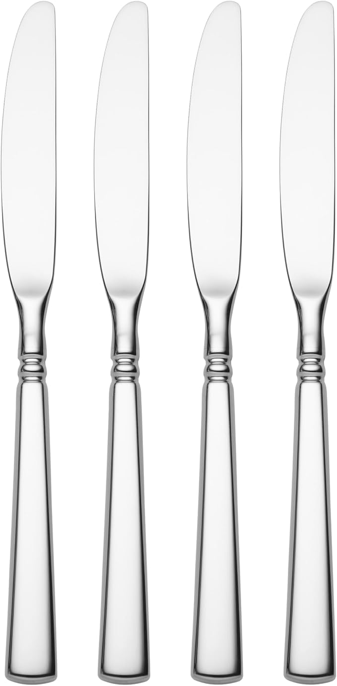 Oneida Easton Dinner Knives Silverware Set for 4, Flatware | 18/10 stainless steel, mirror finish | dishwasher safe | dinner knife set for everyday dining, cutlery set