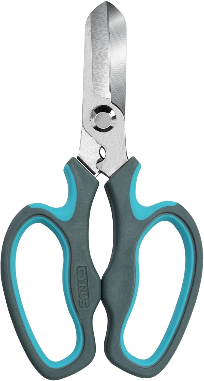 Blue Stainless Steel Floral Shears with Integrated Stab Remover | Sharp Smooth Blades Flower Scissors, Soft Anti-Slip Grips Rose Snips, Perfect For Floral Design And Daily Rose Pruning Work