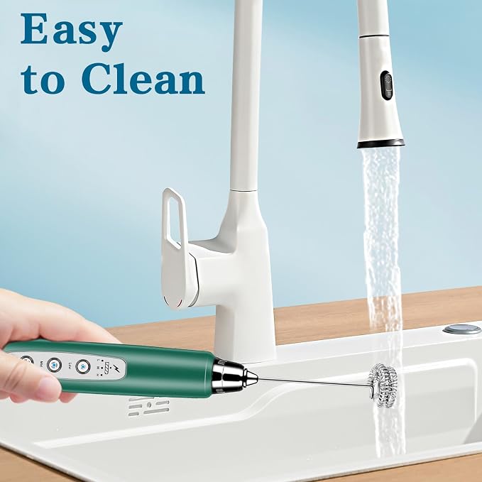 Milk Frother Wand Rechargeable Handheld Whisk Coffee 3 Speed Adjustable | Electric Whisk Drink Mixer with Stainless 3 Whisks Hand Frother , Foam Maker for Latte Cappuccino Matcha Egg Silver