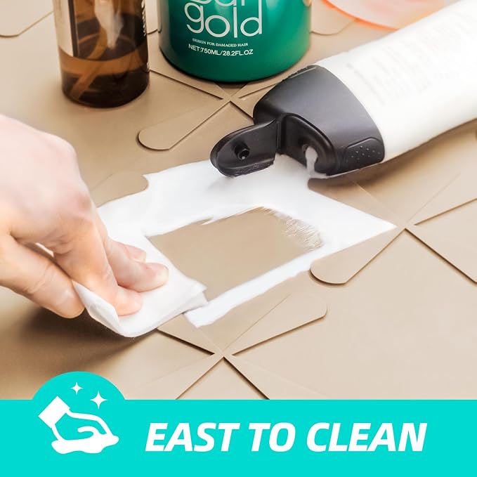 Waterproof Under Sink Mat 19" x 19" Silicone Mat Cabinet Protector | Heavy Duty Kitchen Cabinet Liner, Easy Press Drain, Home Essentials for Pet Feeding, Boots, Bathroom, Organizers & Storage