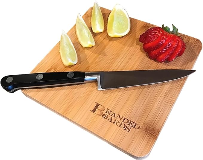 Small Mini All Natural Bamboo Cutting Board, Great for Apartments RV's Home Bar Charcuterie Backpacking Camping Bushcraft Dorm Rooms Picnics & Entertaining (1 Pack)