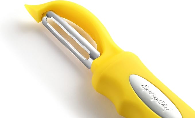 Spring Chef Swivel Potato Peeler with Soft Grip Handle, Set of 2, Yellow | Premium Vegetable Peeler w/ Sharp Stainless Steel Blades, Multifunctional Food Peeler for Apple, Carrot, Cucumber, Fruit