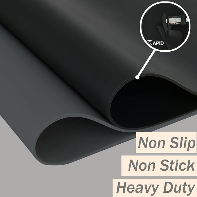 Extra Large Silicone Mat Kitchen Counter Heat Resistant Table Mat 36" x 24" | Place Mats Countertop Protector, Thick Placemats Washable Silicone Mats for Kitchen Counter Dining Table Mat, DarkGrey, Sapid