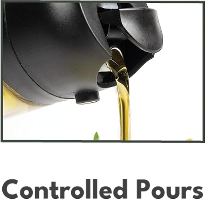 Olive Glow Cooking Oil Dispenser, 400 mL 2-in-1 Spray & Pour Glass Bottle, Leakproof & Refillable for Air Frying, Roasting, Grilling, Fine Mist for Salads, Works with All Types of Cooking Oils