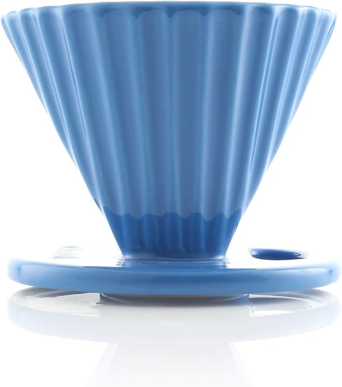 Chantal "Lotus ceramic pour over coffee dripper, 8 ounces (Blue Cove)