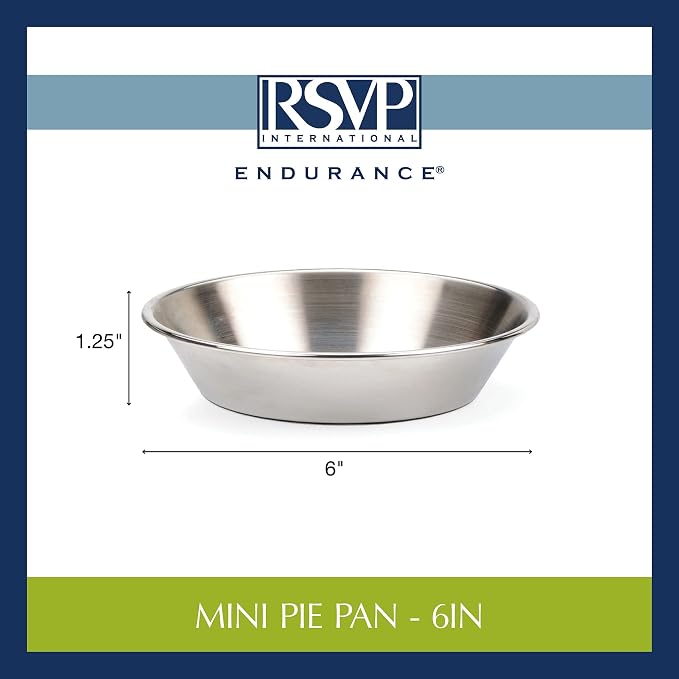 RSVP International Endurance Kitchen Collection, Pastry Baking Accessories, Mini Pie Pan