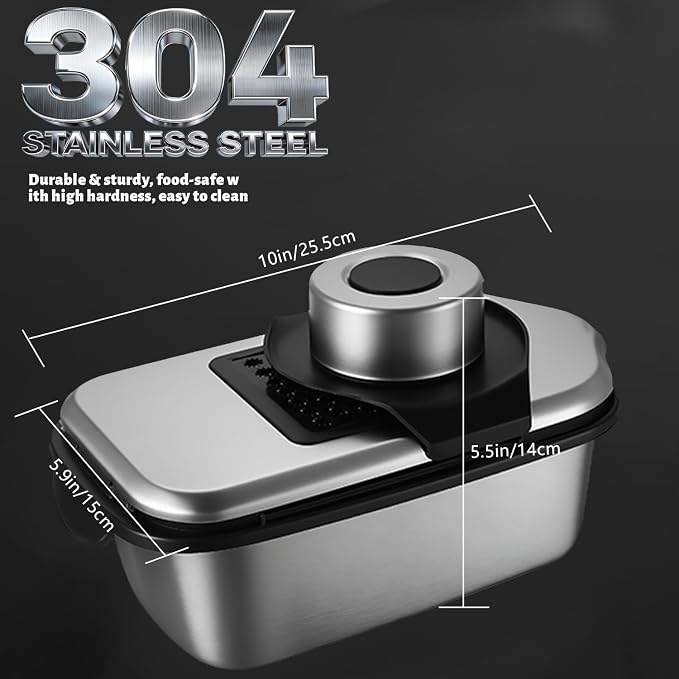 Stainless Steel Vegetable Chopper, 9 Blade Multi Veggie Chopper with Container, Food Cutter Chopper& Grater Mandoline Slicer, Kitchen Tools Gadgets, Onion Slicer, Mincer, Dicer, French Fry Cutter