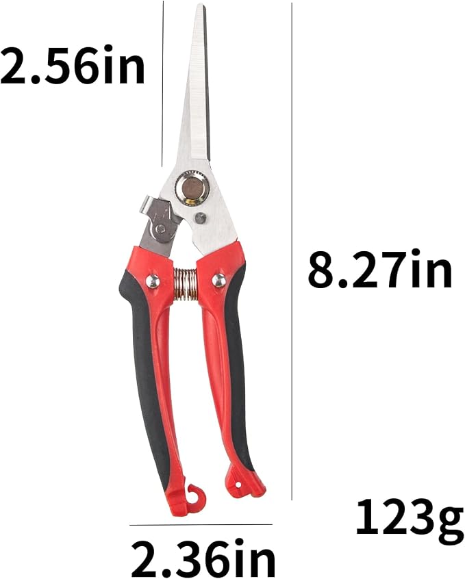 Multifunctional Stainless Steel Floral Pruning Shears Rose Thorns Clipping Tool Garden Snips Herb Scissors for Cutting Fresh Flowers Orchard Shears with Safety Lock Long Lasting Durability