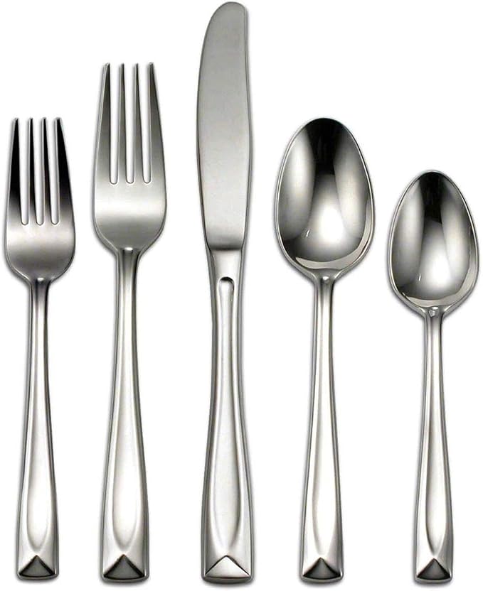 Oneida Lincoln 45-Piece 18/0 Silverware Set for 8, Flatware | mirror finish, dishwasher safe | includes serving spoons and utensil set | heavy duty, cutlery set for kitchen and dining