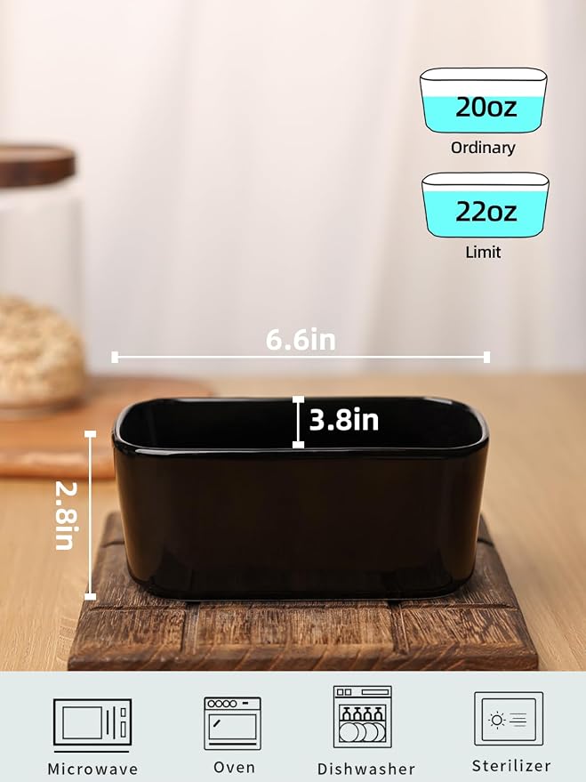 Ceramic Small Loaf Pan, Mini Bread Pan, Oven Safe (Black, Small) | Even Heat Distribution, Smooth Glazed Finish, Easy Release, Easy to Clean, Perfect for Individual Baking, Kitchen Essential