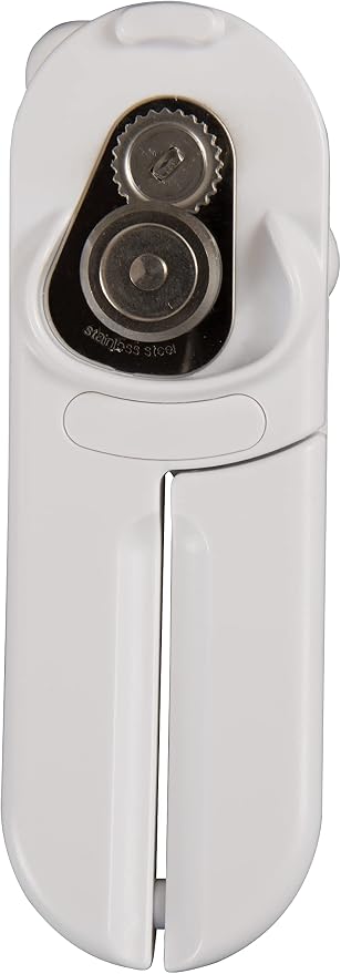 Culinare MagiCan, Manual Can Opener with Lid Release - Heavy Duty Lid Opener Kitchen Gadgets - Home Can Lid Opener Manual - Easy to Use Hand Held Effortlessly Open Cans, White, Stainless Steel