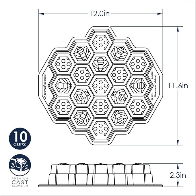 Nordic Ware Honeycomb Pull-Apart Pan, 10 Cup, Toffee
