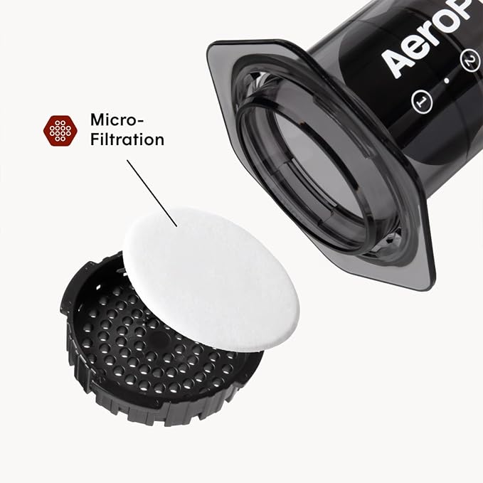 AeroPress Clear Black Coffee Press, French Press, Pour-Over & Espresso Style