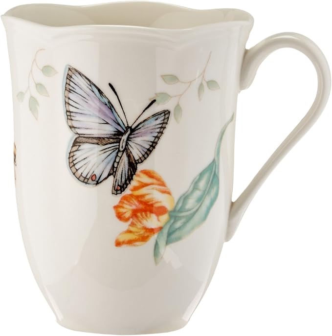 Lenox Butterfly Meadow Porcelain 18-Piece Dinnerware Set for 6 | ceramic, dishwasher safe, microwave safe | plates and bowls sets for kitchen and dining | 10.75 inch plate