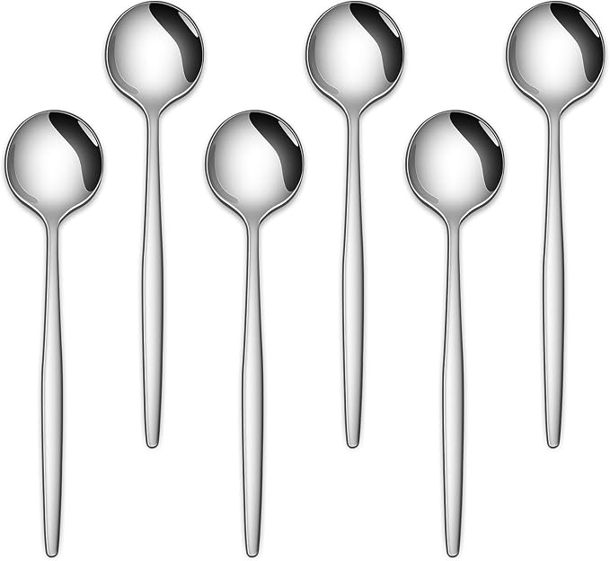 5.1 Inches Stainless Steel Coffee & Tea Spoon,6-Piece Cute Mini Spoons For Dessert,Small Espresso Spoons For Dessert,Cute Tiny Spoon