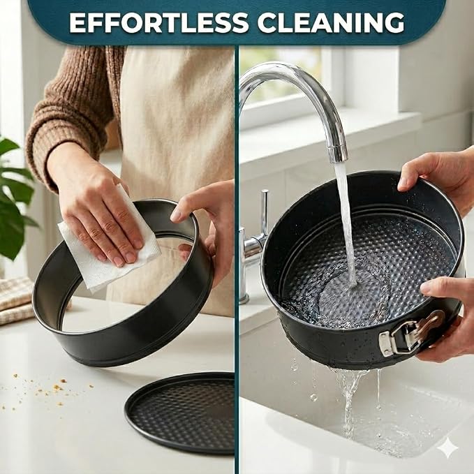 9 Inch Springform Pan with Silicone Water Bath Tray & 30 24-Inch Piping Bags – Nonstick Leakproof Cheesecake Pan, PFOA-Free, Oven & Air Fryer Safe 450°F, 24-Inch Pastry Bags