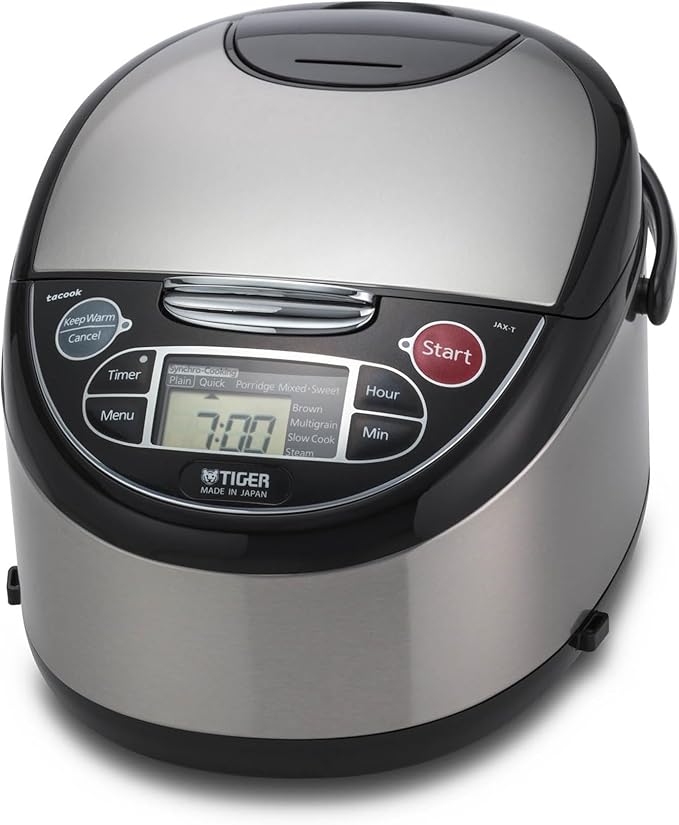 Tiger Jax T18u K 10 Cup Micom Rice Cooker (Stainless Steel) | Food steamer, slow-cook function