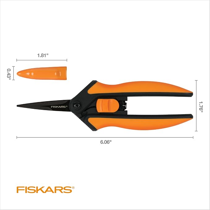 Fiskars 6" Non-Stick Pruning Snips, Resin-Resistant Garden Scissors, 2-Pack