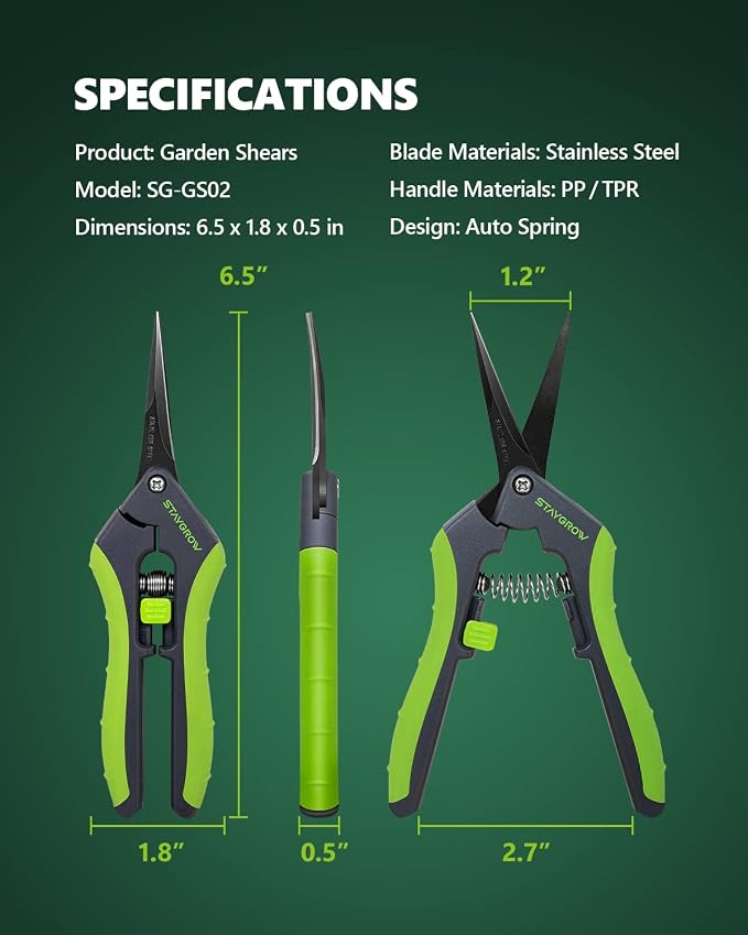 6.5" Pruning Shears for Gardening, Sharp Plant Trimming Scissors | Garden Snips for Precise Cuts,Stainless Steel Pruner Garden Scissors Bonsai Clippers(2-Pack Curved)