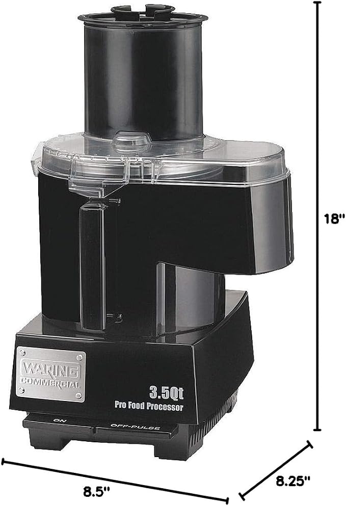 Waring Food Processor with 3.5 Quart Capacity & Continuous-Feed | 3.5 Quart Capacity, 1 Horsepower Motor, Continuous-Feed Food Processor, Vegetable Chopper for Professional Kitchens