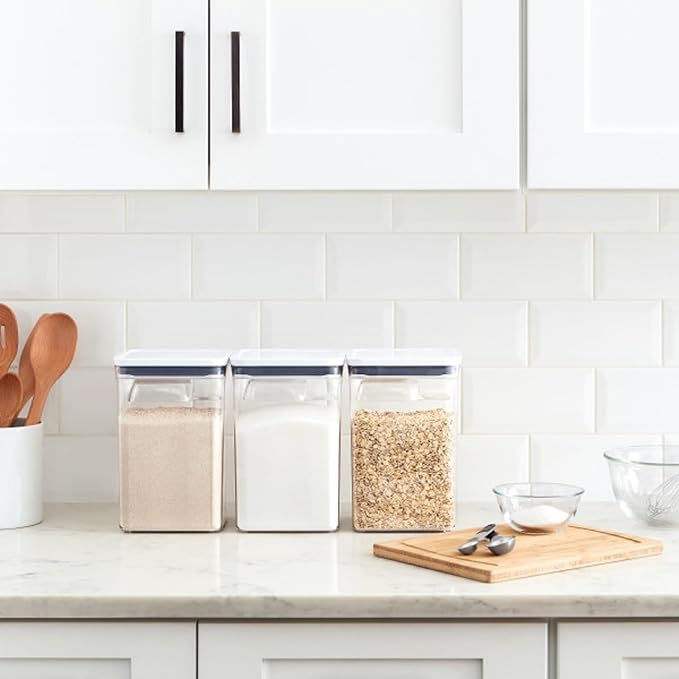 OXO Good Grips POP Airtight Food Storage Containers for Pantry, 6-Piece Set | Stackable Pantry Organization Containers, Airtight Lids, Includes ½ Cup Scoops, Flour, Sugar, Cereal, Pasta Storage