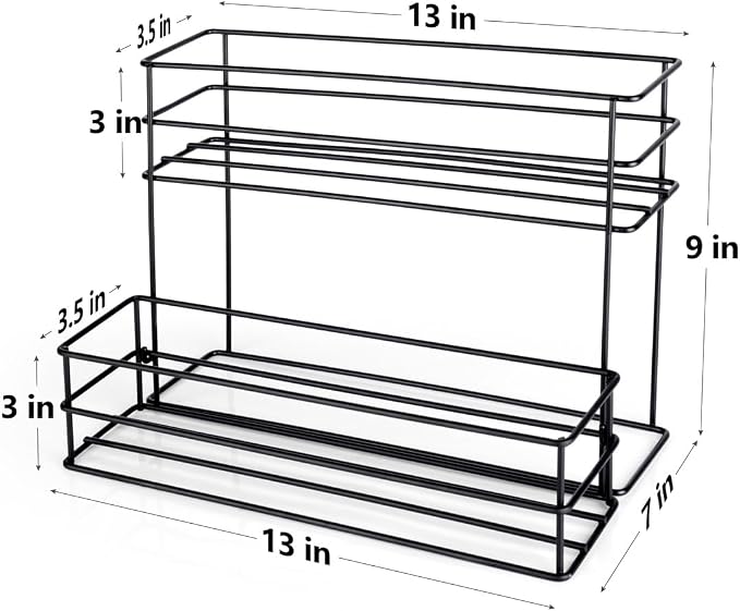 kimilus 8 Bottle Capacity Coffee Syrup Organizer 2 Tier Coffee Syrup Stand Shelf for Coffee Bar Kitchen Small Wine Rack for Bar Family Storage for Syrup Wine Dressing