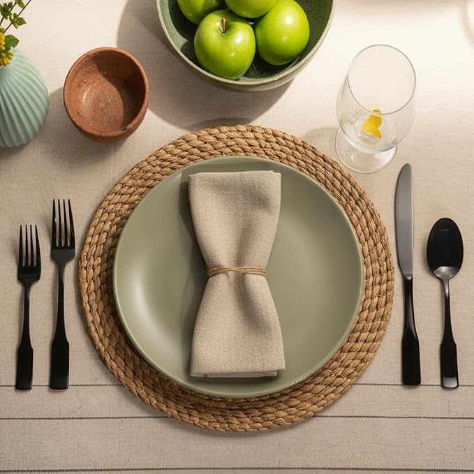 Alata Kate Black Mirror 20-Piece Silverware, Service for 4, Stainless Steel Flatware, Mirror Polished Cutlery, Dishwasher Safe
