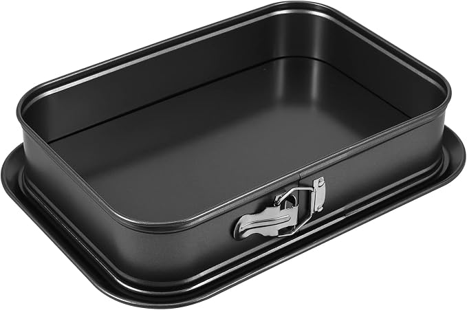 Springform baking Pan Rectangle, 14 x 9.5 Inch Large Spring Form Cake Pan with Removable Bottom, Non-stick Cheesecake Cake Pan Bakeware for Home Kitchen DIY (Rectangular)