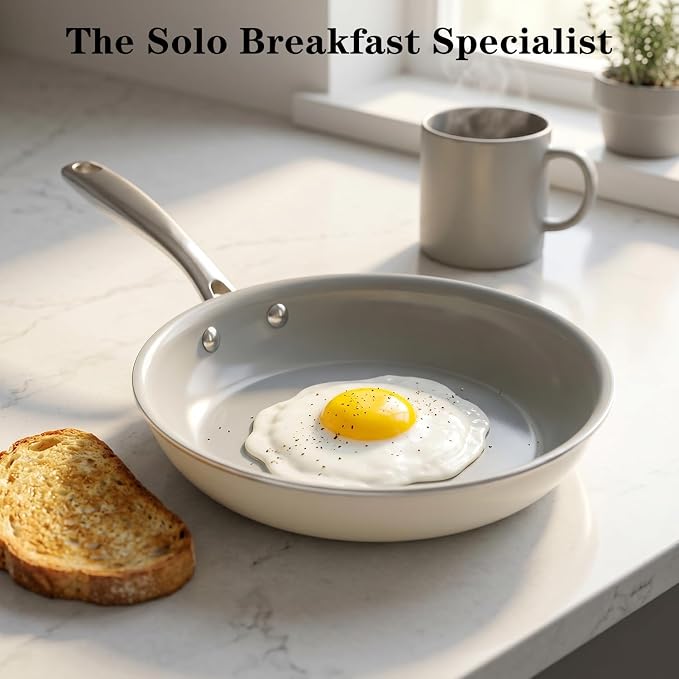 Nonstick Frying Pans Ceramic Skillet: 8Inches Non Stick Egg Fry Pan - PFOA PTFE PFAS Free