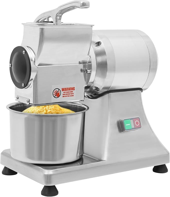 Electric Cheese Grater, 550W Stainless Steel Cheese Grinding Machine | Commercial Cheese Grinder Grating Machine, 88 lbs/h Output, Cheese Butter Bread Bran Shredder