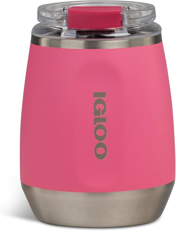 Igloo 10 oz Wine Tumbler | Stainless Steel Drinkware | Thrift Pink