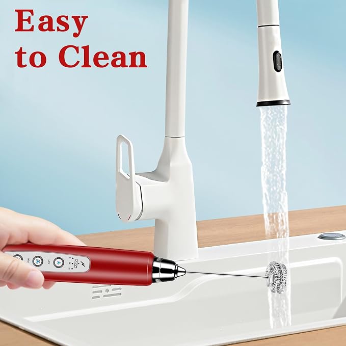 Milk Frother Wand Rechargeable Handheld Whisk Coffee 3 Speed Adjustable | Electric Whisk Drink Mixer with Stainless 3 Whisks Hand Frother , Foam Maker for Latte Cappuccino Matcha Egg Silver