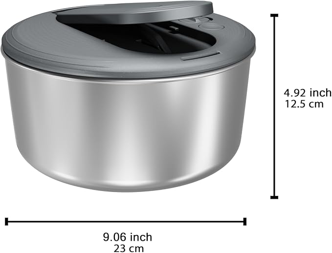 Zyliss Swift Dry Salad Spinner Stainless Steel Small, 3.5L, Non-Slip Base, Serving Bowl, AquaVent™ Technology, One Handed Pump, Brake System, Easy to Clean