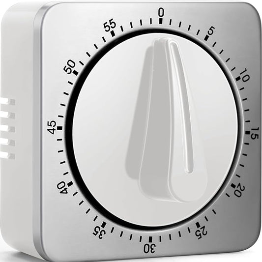 Kitchen Timers for Cooking, Chef Cooking Timer Clock with Loud Alarm,100% Mechanical Desk Timer - No Batteries Required - Magnetic Backing, Exquisite Stainless Steel Body - Countdown Reminder Magnetic