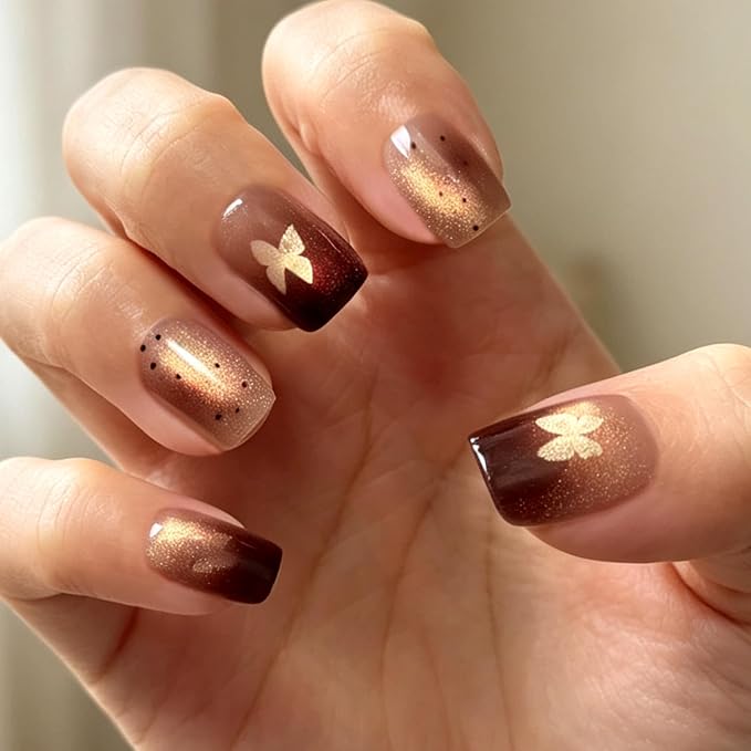 6 Packs (144 Pcs) | Reusable Press on Nails | 6-Style Bundle | 12 Sizes | Each Style 24 Pcs | Soft Neutral & Autumnal