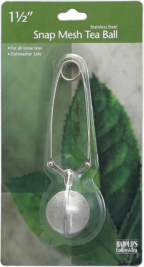 HIC Kitchen Snap Ball Tea Infuser, 18/8 Stainless Steel, For Loose Leaf Tea and Mulling Spices