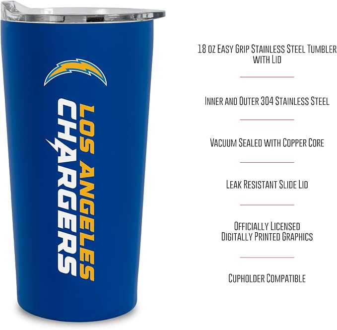 Rico Industries NFL Football Soft Touch, Easy Grip Tumbler