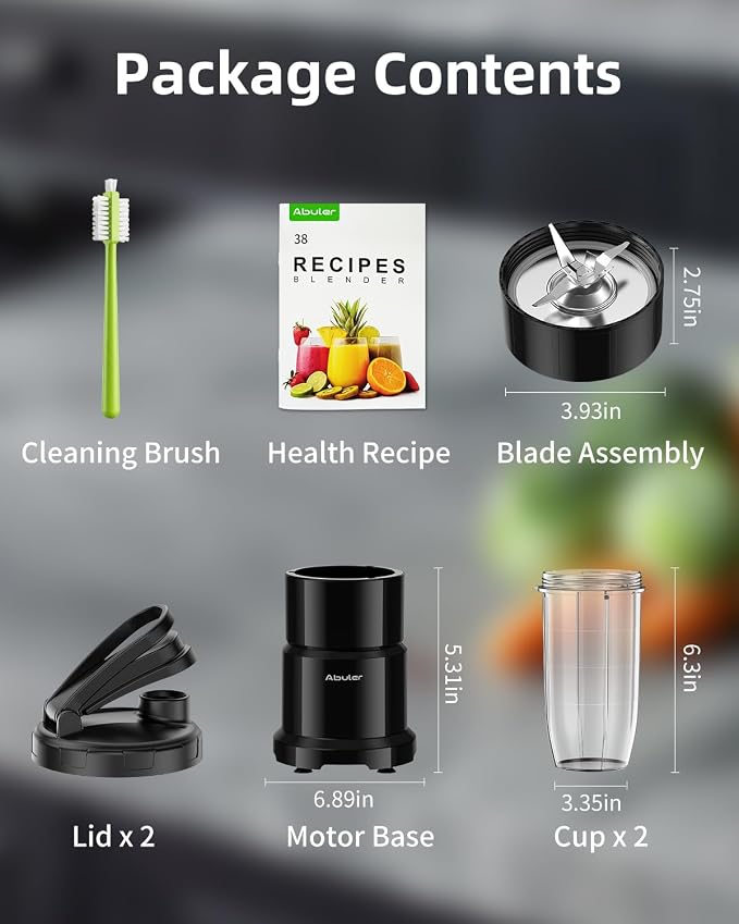 Blender for Smoothie, Personal Blender with 2 * 20oz To-go Cups for Kitchen | 1200W Single Serve Shakes, Personal Blender for Shake and Smoothies for Kitchen, Single Serve Smoothies Maker Mixer for Juice