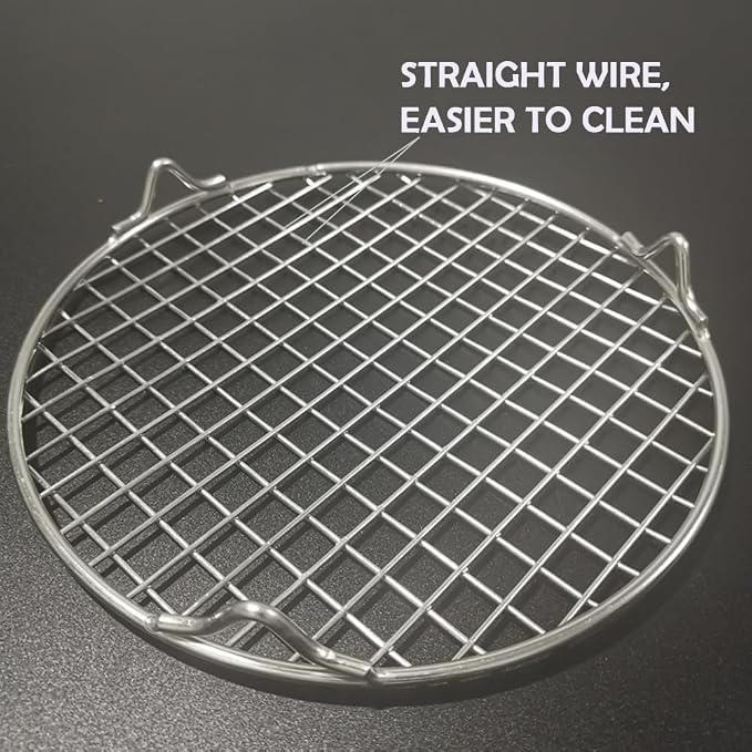 6.5 Inch Cooking Rack with Legs 304 Stainless Steel Baking and Cooling Steaming Rack Cookware Fit for Air Fryer Instant Pot Pressure Cooker Canning (165mm/6.5")