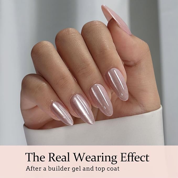 BTArtboxnails XCOATTIPS Cat Eye Press On Nails, Medium Almond, Falling Star | Lamp-Curable 4-Week Wear, Salon Quality Value at Home, Natural Nail Look, Easy-to-Apply for Beginners, 150ct Nail Tips Only