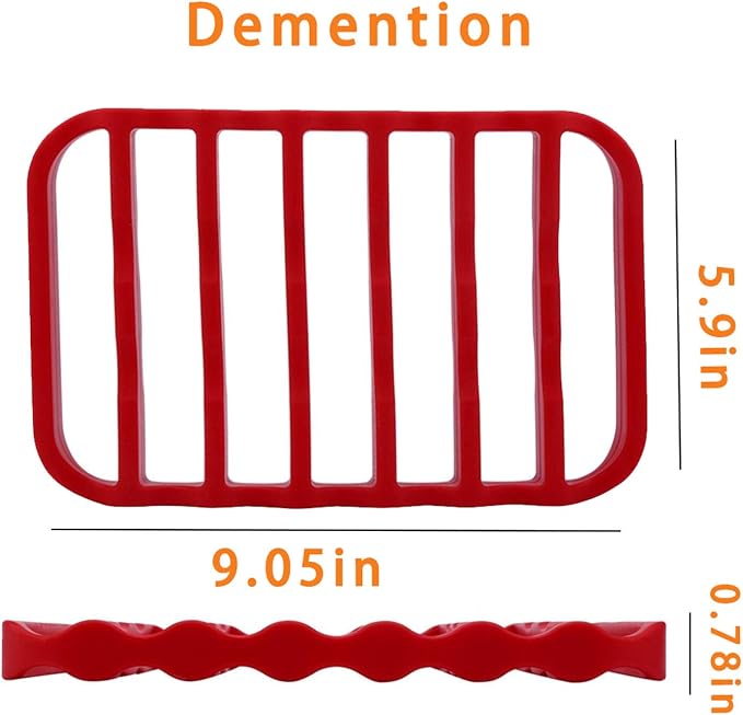 2 Pack Silicone Roasting Racks Non Stick Easy-Clean Cooling Rack for Cooking Baking Steaming (2pack-red)