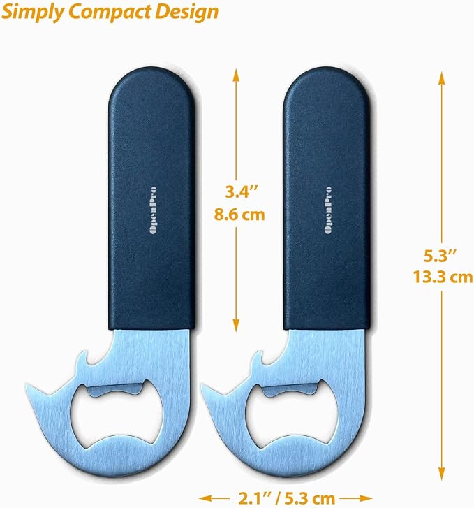 Magnetic 2-IN-1 Ring-Pull Can Opener, Beer Bottle Opener, Manual Can Opener Easy for Seniors, Pet Food, Cat Cans, Beer, Gadgets for People with Arthritis, kitchen gadgets, 2-Pack