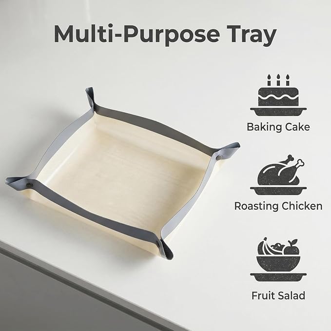 Silicone Rectangular Baking Mat, New Silicone Fiber Baking Pad with Nail Buckle, Non-Stick Reusable Oven Bakeware, 16.5" x 11.6",Gray, Pack of 1