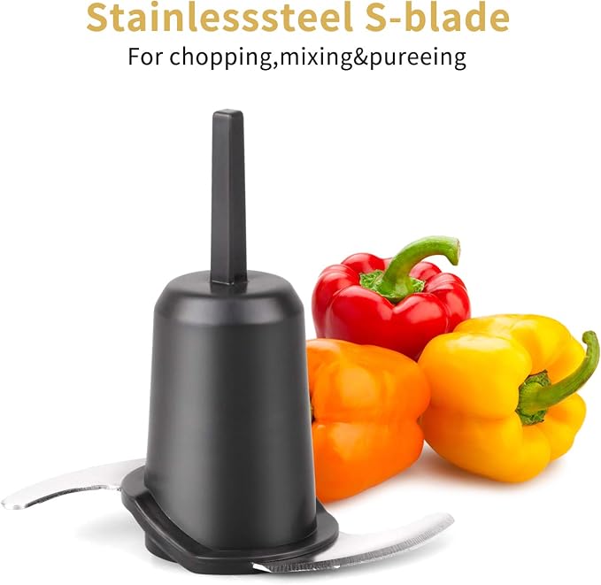 La Reveuse 2 Cup Mini Food Processor, Electric Chopper Small, Metallic Grey | for Mincing, Chopping, Grinding, Blending, Puree, 2 Pulse Speeds, Dishwasher Safe, (1) Spatula Included, 200 Watts, LARB1814B